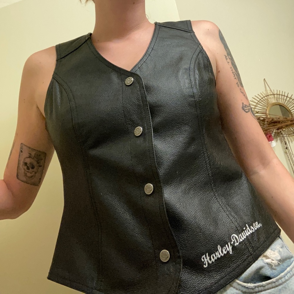 Harley-Davidson Genuine Pigskin Leather Women’s Vest size medium